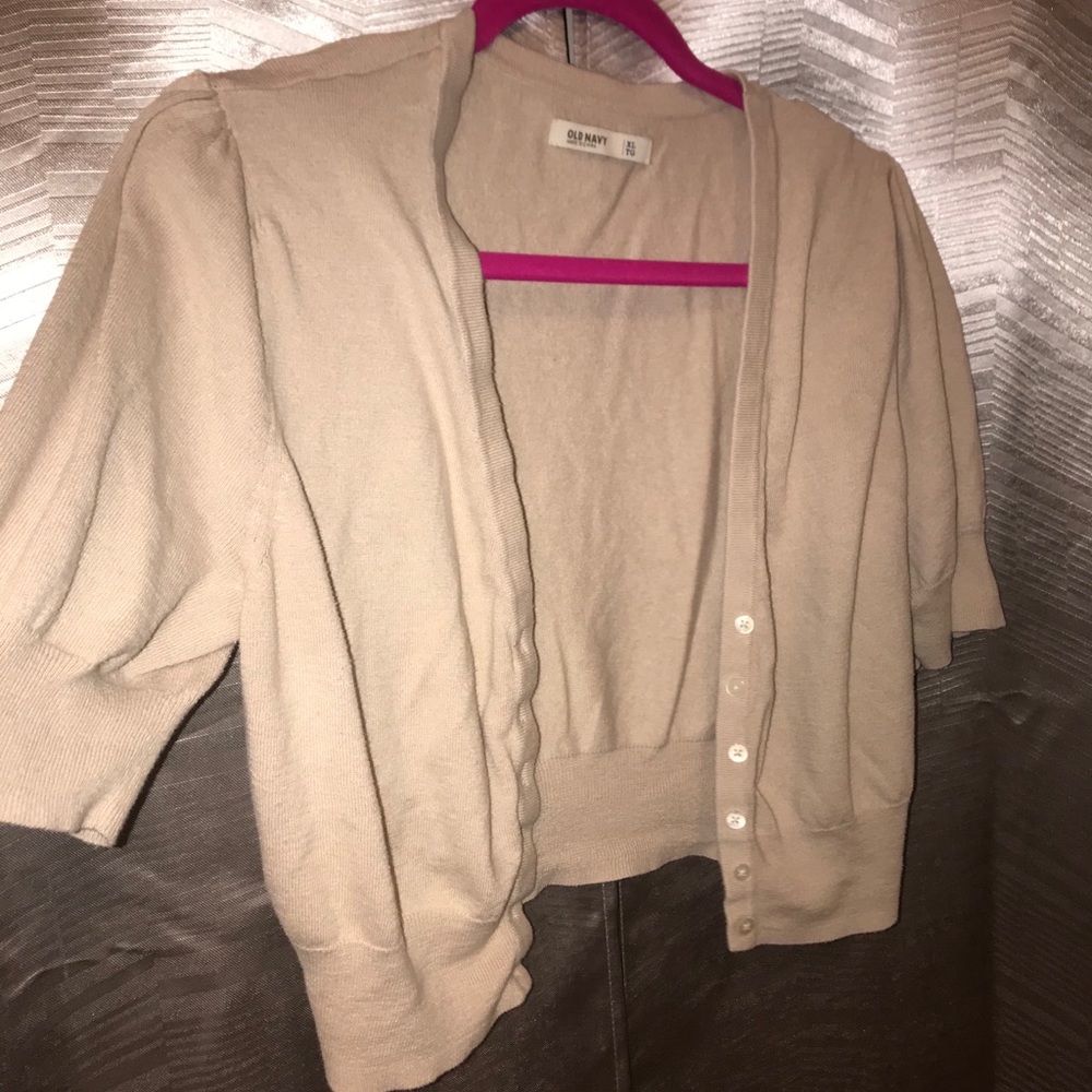 Beige button-down Cami crop top